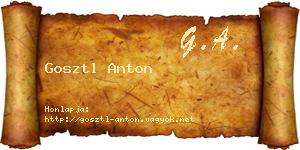 Gosztl Anton névjegykártya